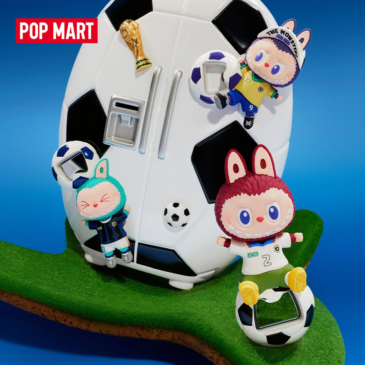 【EU】POP MART THE MONSTERS × FIFA SERIES - Décapsuleur aimanté pour réfrigérateur, boîte mystère 1/6 pièces, figurine de collection