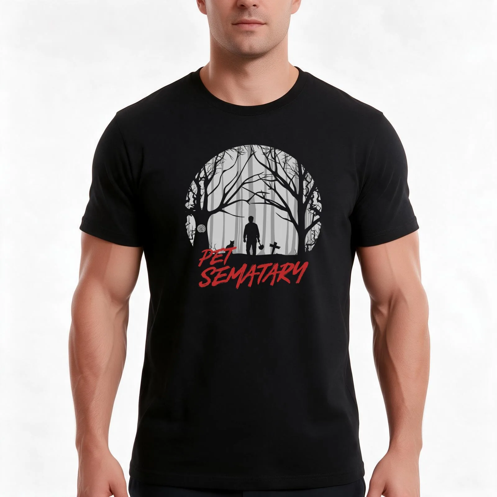 Pet Sematary - Reanimated T-Shirt, Summer Casual Cotton Tee, Oversized Streetwear Tops, Vintage Graphic Print, Unisex Men Women