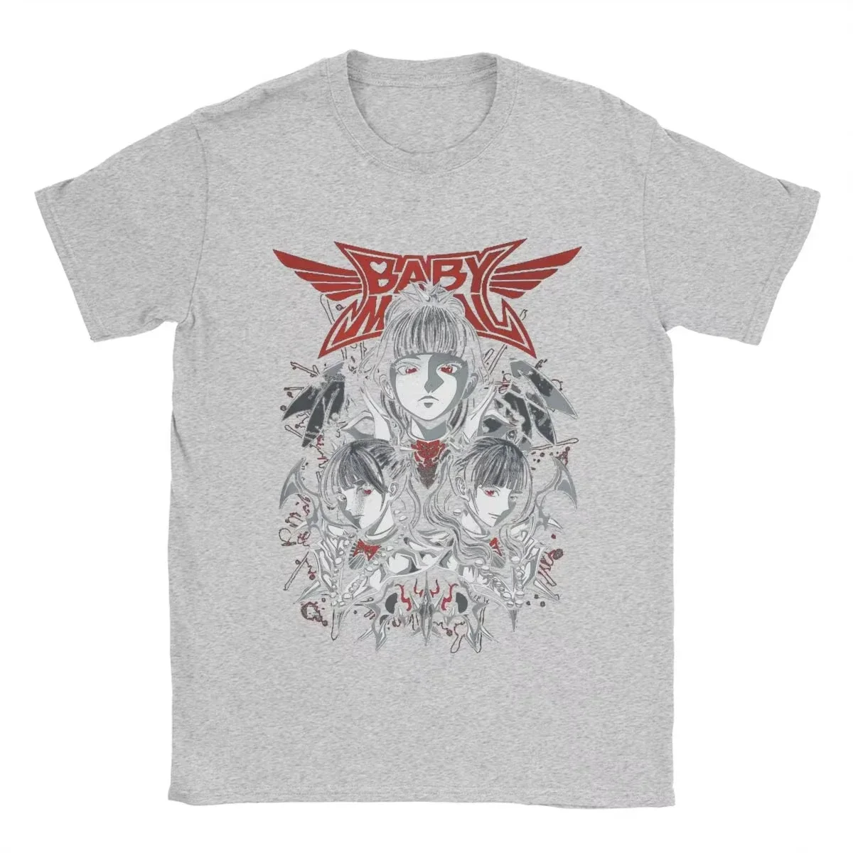 Vintage Babymetal Japan Metal Rock Band T Shirt Tee Women's Cotton Tee Shirt Adult Clothing Summer Men's New Casual Loose Pirnt