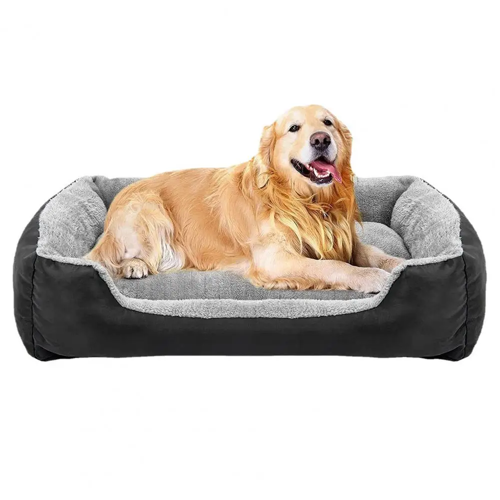 Thick Fabric Dog Bed Cozy Pet Nest Thick Fabric Long-lasting Comfort for Cats Dogs Large Space Bed for Sleeping Experience