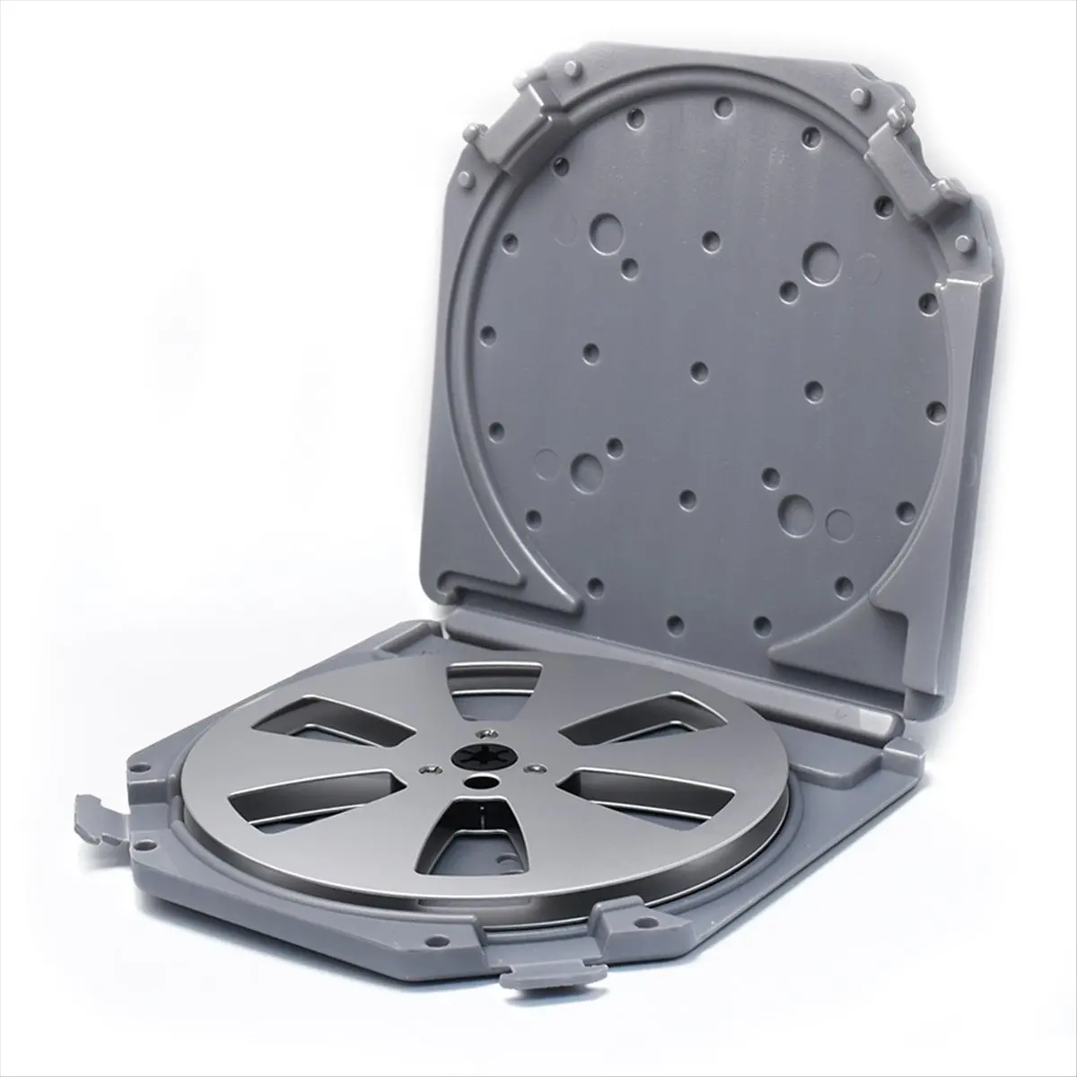 A26Z 7inch Empty Take Up Reels Storage Box with 6-Hole Empty Takeup Reel Portable Protection Case for 7Inch Sound Tapes A