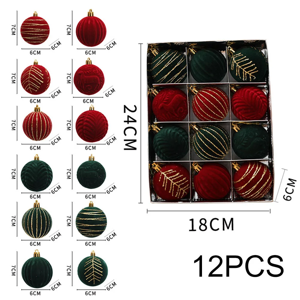 

12pcs 6CM Christmas Balls Tree Decorations Made Of High Quality Materials With Beautiful Appearance Suitable For Holiday Parties