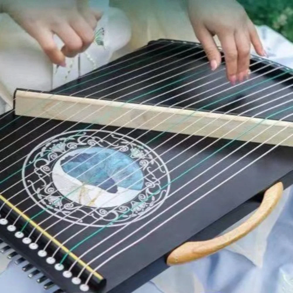 جهاز تدريب تقنية الإصبع الاحترافي Guzheng الصغير المكون من 21 سلسلة، آلات موسيقية متينة صغيرة محمولة من Guzheng