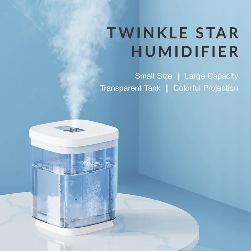 Air humidifier,Large-capacity humidifier, 2 mist modes, with USB night light, colorful and vibrant lights, suitable for living rooms, offices, bedrooms, and classrooms—the perfect holiday gift