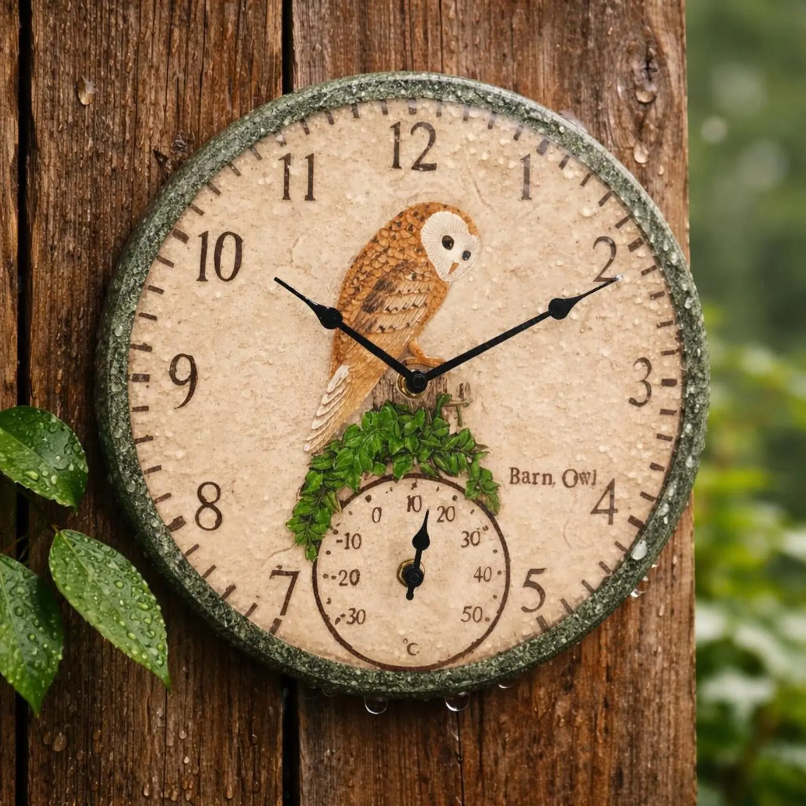 Decorative Thermometer Timepiece Battery Operated Home Decor for Patio