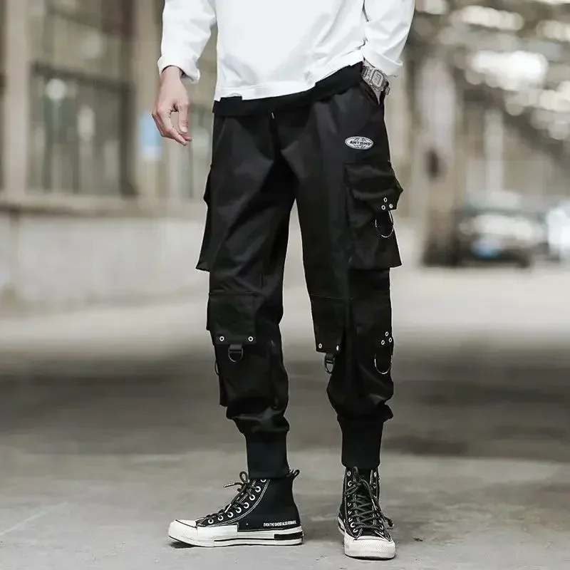 Trousers Man Street Stacked Cargo Pants For Men Black Autumn Hip Hop Cheap Big Size Clothing Y2k Baggy Luxury With Trend Unique