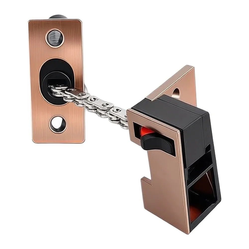 Invisible Door Guard Concealed Door Chain For Ultimate Protection Brushed Silver Steel Hardened Mounting Screws