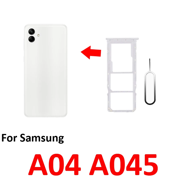 For Samsung Galaxy A04 LTE A045 A045F A045M Phone New SIM Card Tray Micro SD Chip Card Slot Drawer Holder Pocket Parts Black