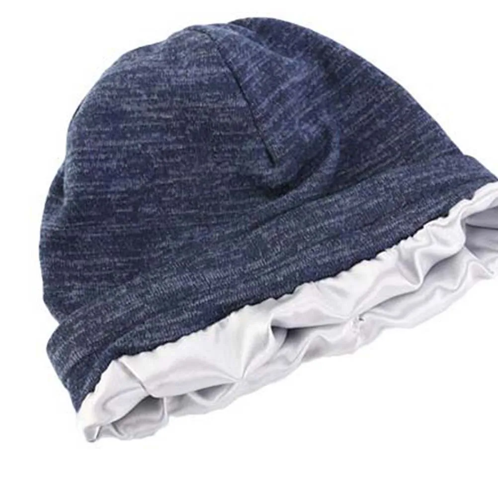 

1 шт. двухцветная атласная шапочка для сна, эластичная защита волос, турбоно-обертка для женщин, прочные моющиеся аксессуары для волос