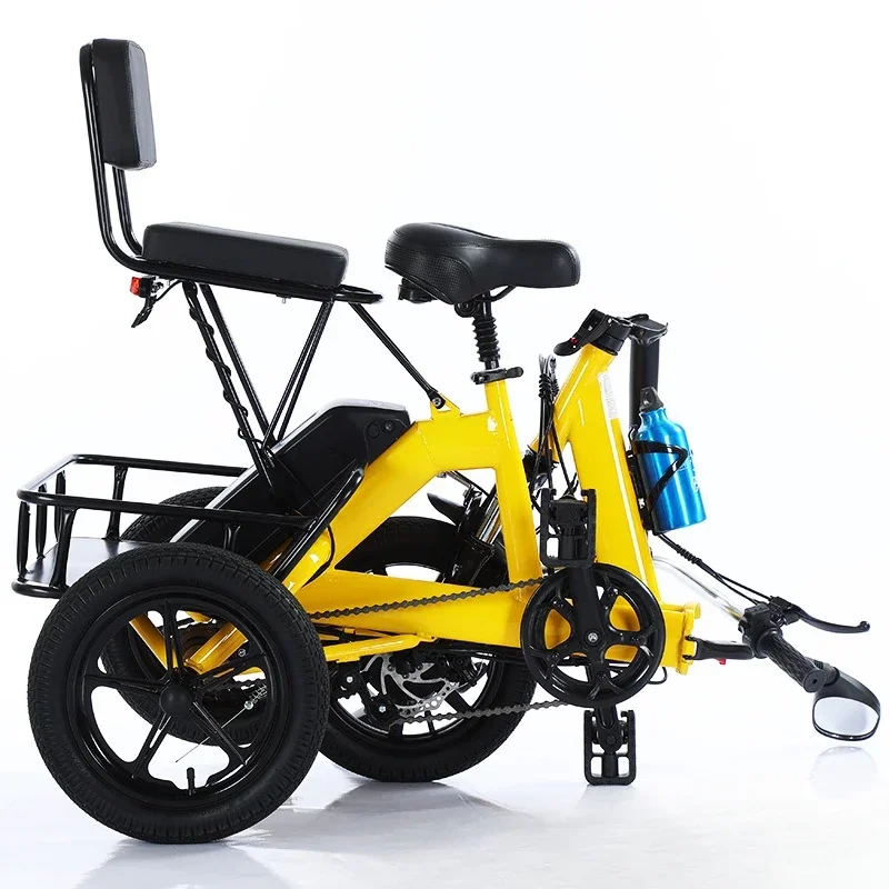 mini lithium battery small folding electric power tricycle adult pedal electric tricycle wholesale