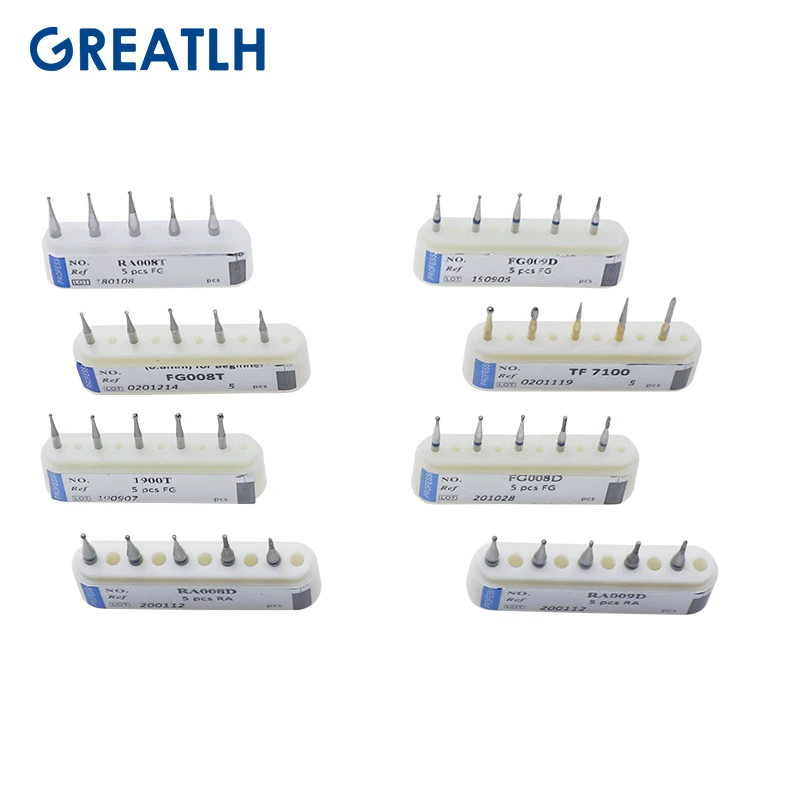 Dental Material Tungsten Carbide Burs Teeth Polishing Whitening Burs FG/RA Series Dentistry Polishing Technician Tools 5pcs/set