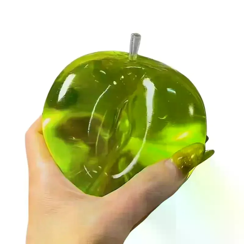 1-delig stressverlichting en ventilatiewoede speelgoed Groene appel Plasticiteit Knijpspeeltje om stress te verlichten voor vrienden