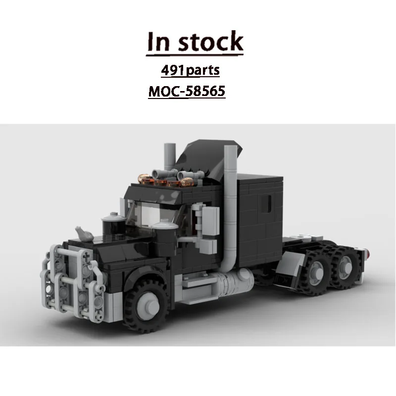 

MOC-58565 Classic New Steam Black Truck Building Block Model, 491 Parts, Birthday and Christmas Toy Gift for Boys and Children