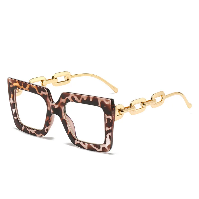 Fashion Square Large Frame Glasses 2022 Plain Glasses Optical Spectacle Anti Blue Light Computer Glasses Women