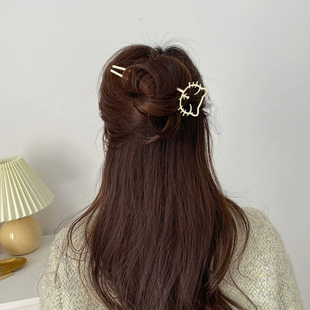 

Hair Stick for Women Large Gold Hairpin Accessories Girls Bun Chopsticks Design Metal HairDecoration