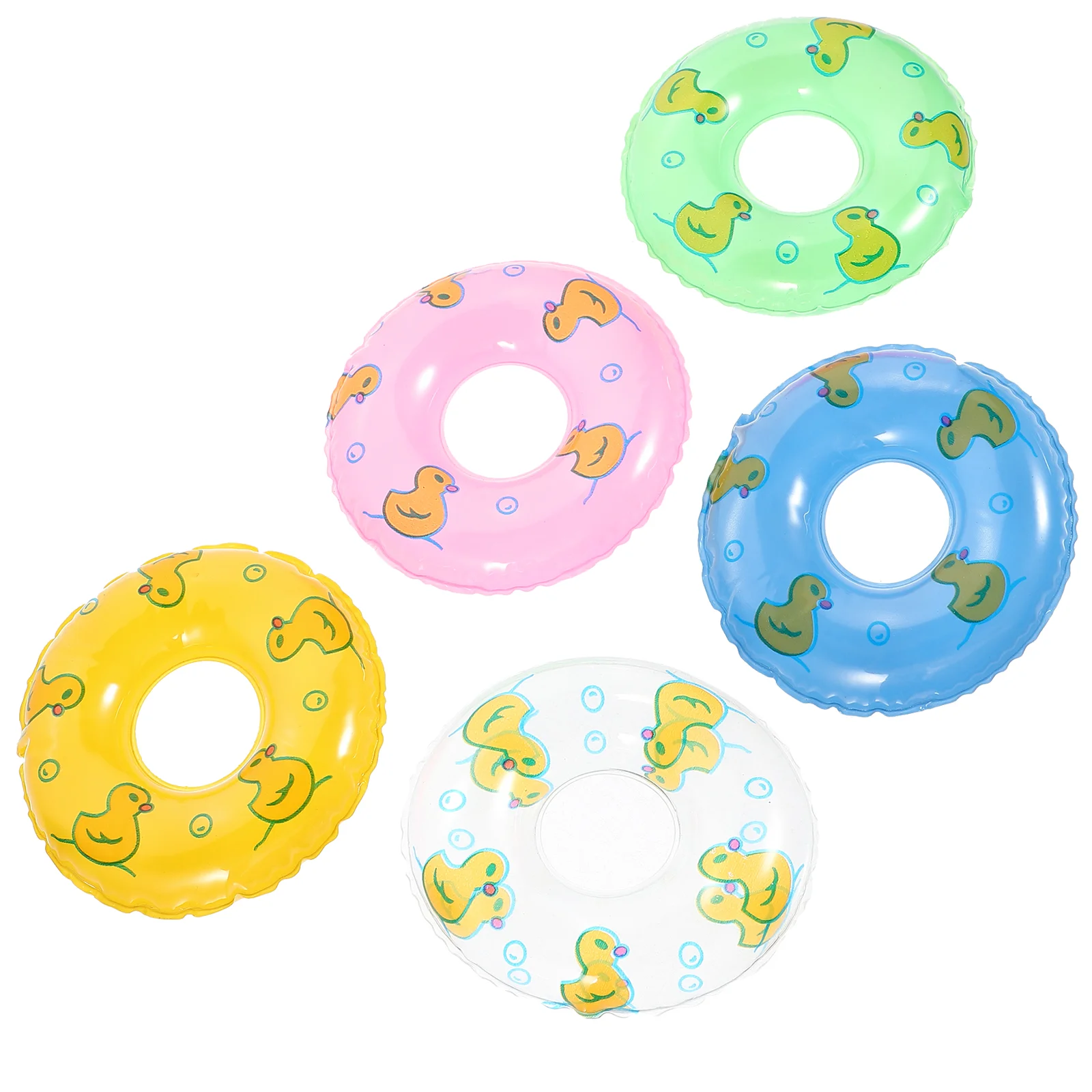 5 Pcs Duckling Swimming Ring Toy Dollhouse Mini Props Tiny Photo Rings Ornaments Pool Party