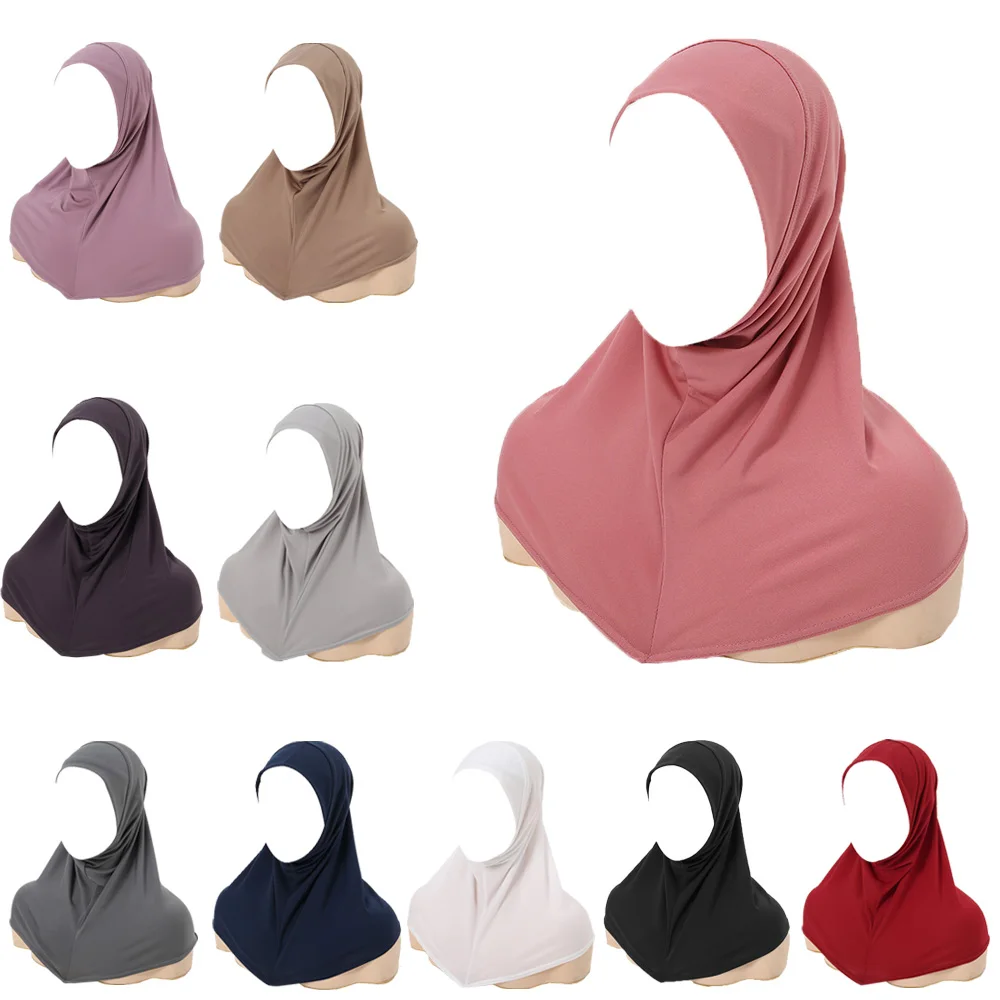 

Inner Hat Muslim Women Instant Hijab Bonnet Full Cover Neck Stretchy Chemo Cap Ninja Islamic Amira Turban Prayer Headwrap Scarf