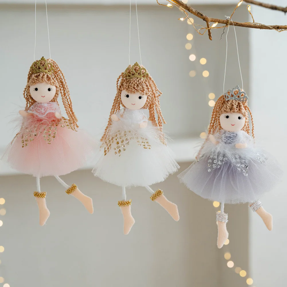 1pc Christmas Plush Angel Doll Ornament Xmas Tree Hanging Pendant For 2025 New Year Natal Navidad Home Decoration