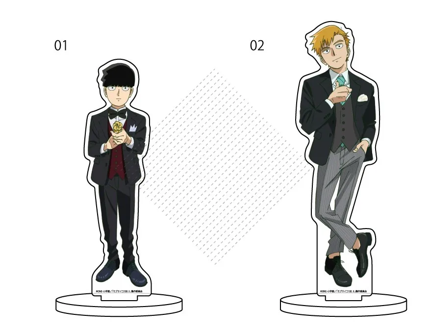 

Kageyama Shigeo Reigen Arataka Mobu Saiko Hyaku Mob Psycho 100 Cosplay Standing Sign Acrylic Indicative Board Ornament Xmas Gift