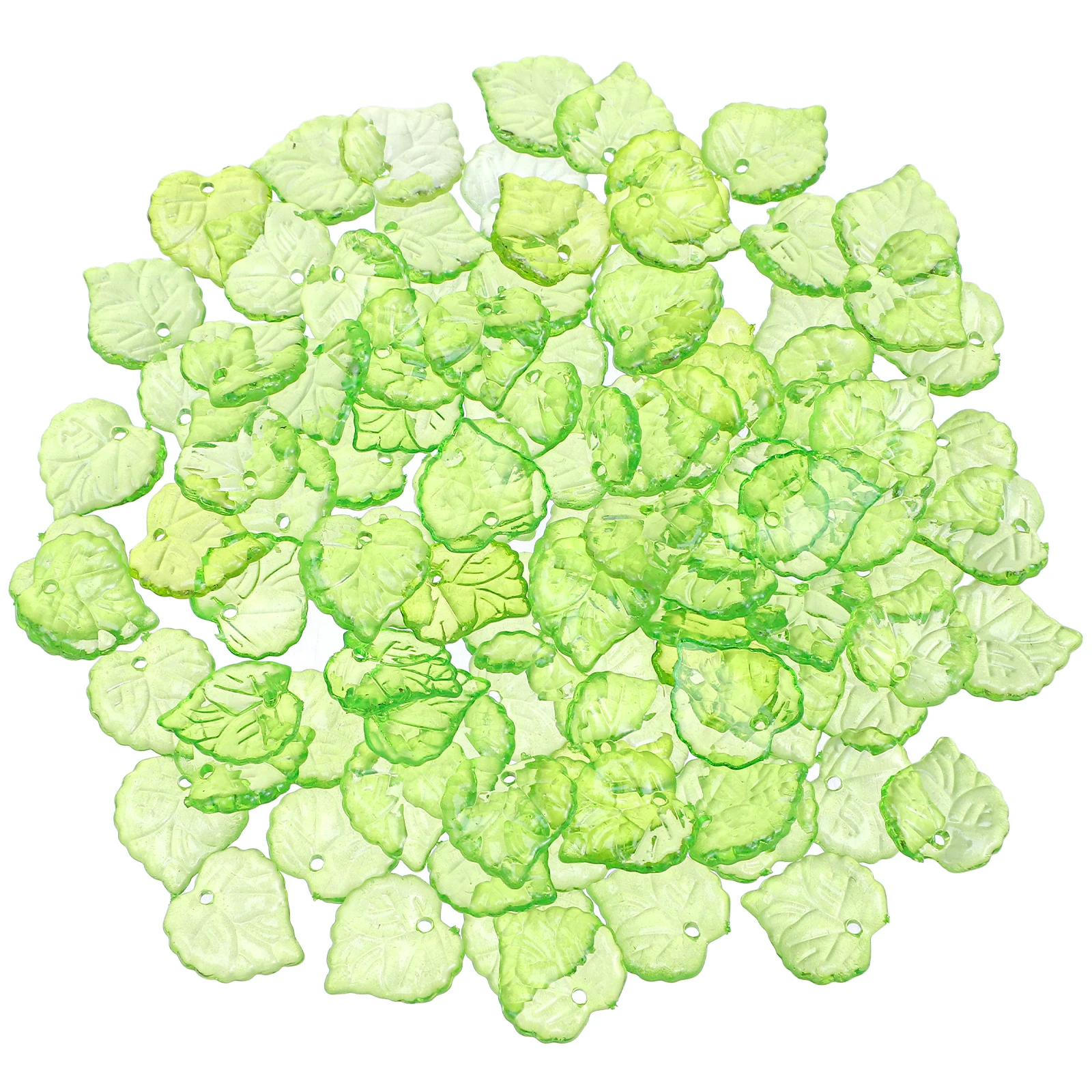 

200 Pcs Leaf Earring Keychain Charms Green Acrylic Jewelry Making Crafts DIY Ear Drop Pendants Accessories Gifts