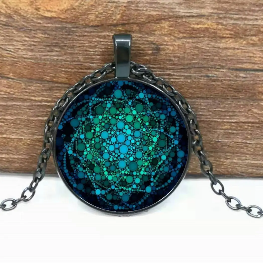 Greek Sacred Geometry Cube Necklace Unique Flower of Life Chakra Spiritual Pendant Necklace