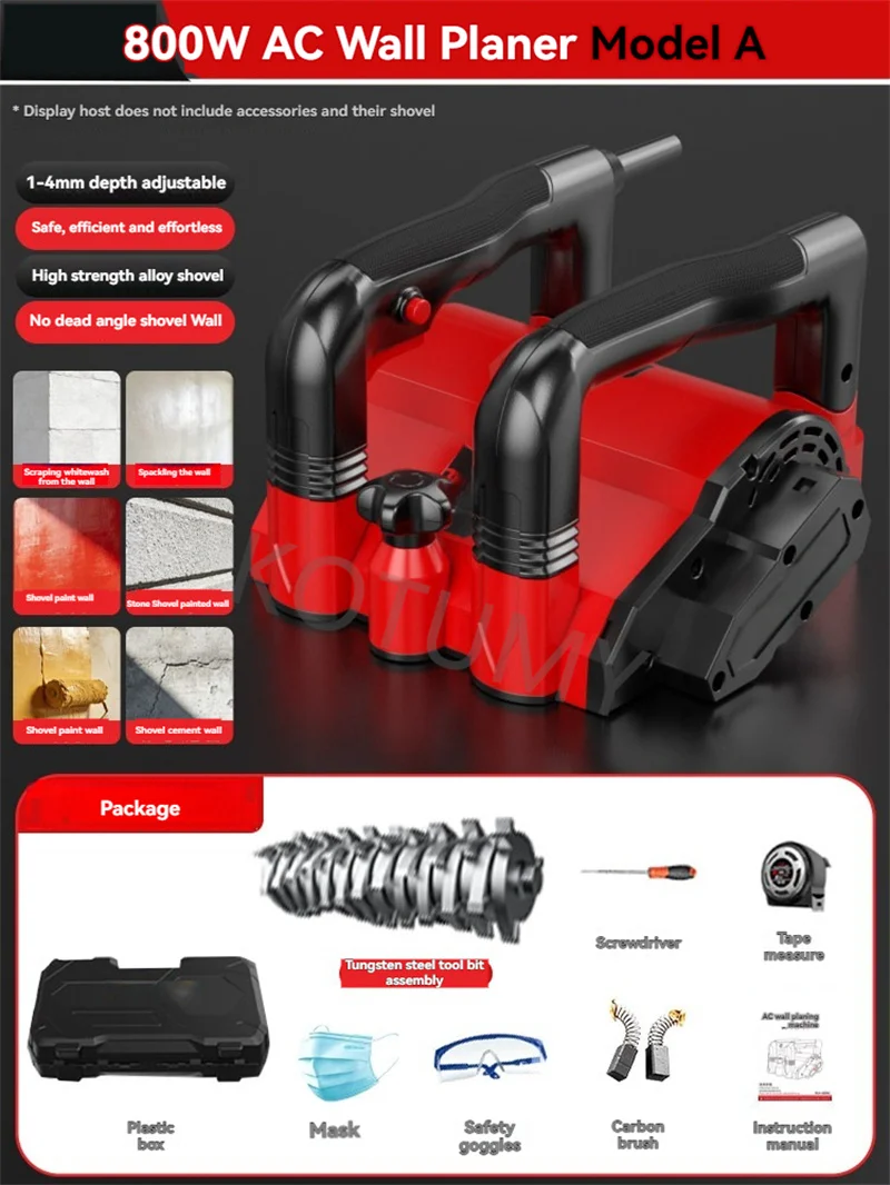 AC Wall Scraper Machine Sharp Rotating Blade For Home Renovation Worker Wall Putty Paint Layer Daily Polishing Removing Works