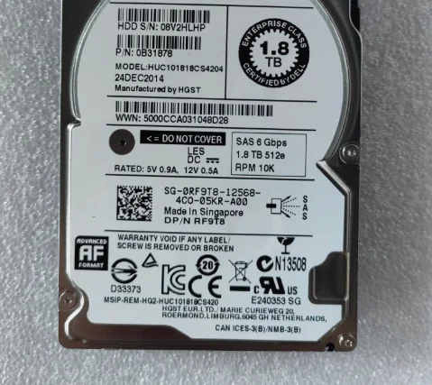 

For RF9T8 HUC101818CS4204 0RF9T8 1.8T SAS 10K 2.5 Server Hard Disk
