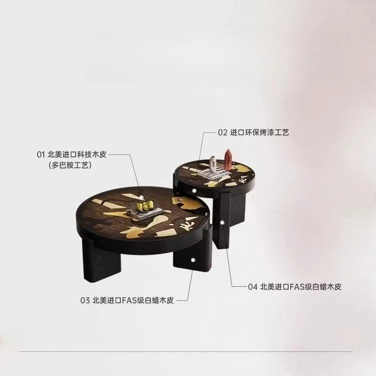 Minimalist coffee table combination living room household round coffee table modern