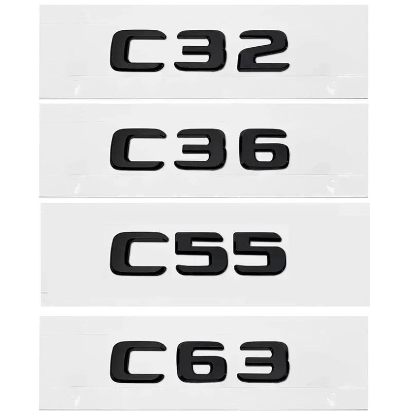 ABS Car Rear Sticker Emblem Letter Trunk Badge for Mercedes Benz C32 C36 C55 C63 C200 C220 C230 C Class W210 W205