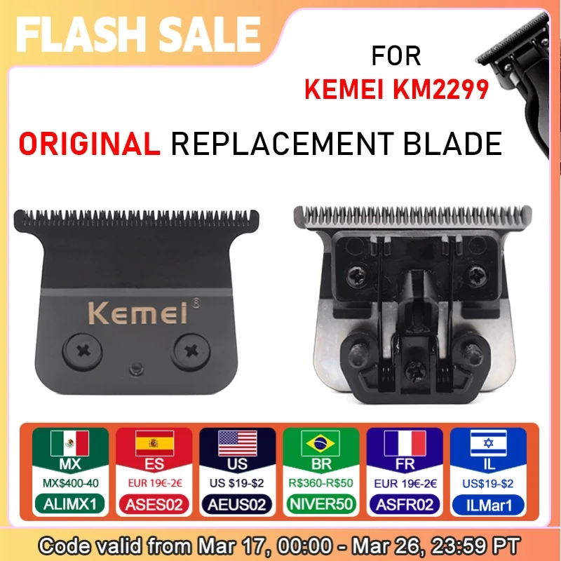 Original Replacement Blade for Kemei KM-2299 Clipper Professional Hair Trimmer Cutting Knife Head Parts Accessories