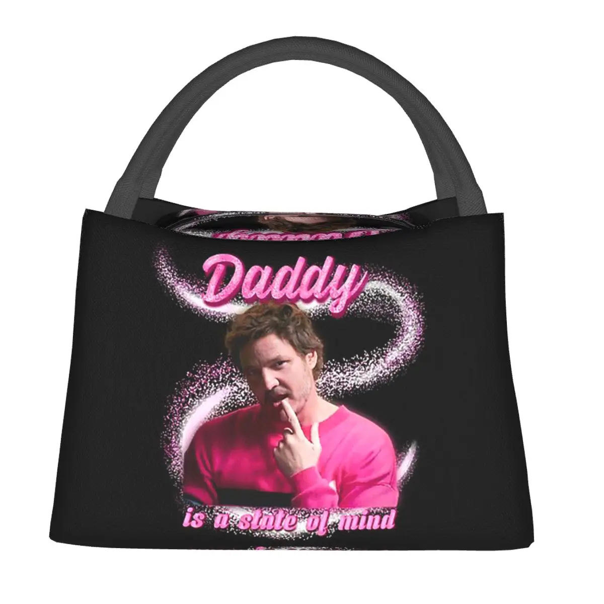 Pedro Pascal Sacred Heart Insulated Lunch Bag for Women Kids Portable Food Boxes Thermal Lunch Box Tote