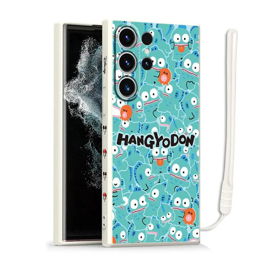 Casing Sampul Lembut untuk Samsung Galaxy S23 S25 Plus S20 FE Note 20 Ultra S25 S21 S24 S22 Ultra Kartun Hangyodon