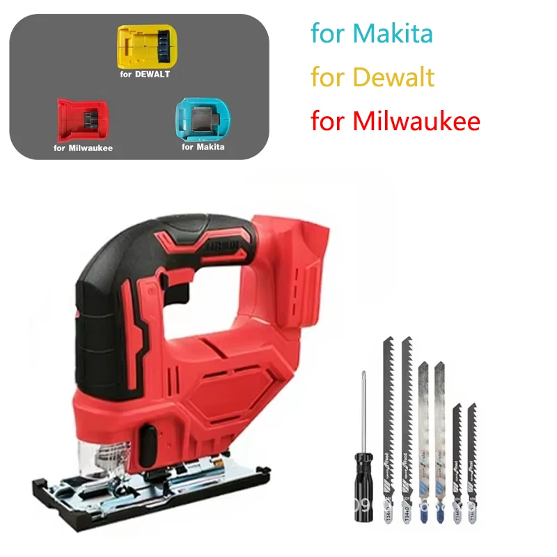 

Cordless Jig Saw Curved Motor 3 Position Track Setting Suitable for Wood Metal Cutting for Makita/Milwaukee/Dewalt 18V Battery