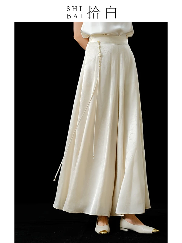 

ibai Original Wide Leg High Waist Slimming Skirt Pants Chinese Sle Lazy n Ethnic Women's Faion Trousers