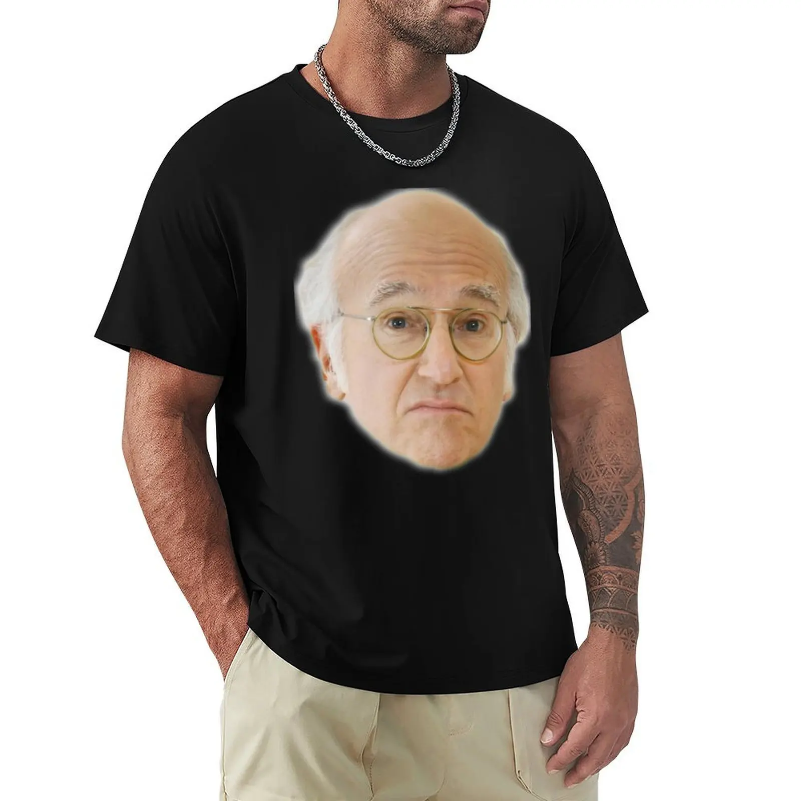 Larry David T-Shirt Classic Crew Neck Cotton T-Shirt