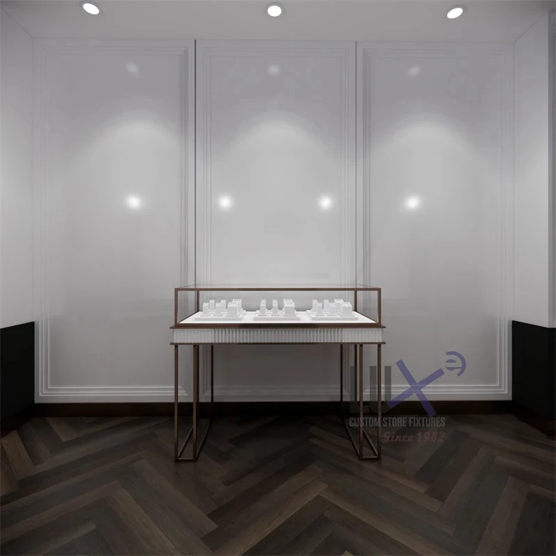 custom.Design Custom High Quality Durable Jewelry Store Furniture LED Light High Fashion Jewelry Display Showca