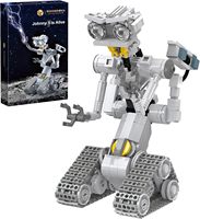 313Pcs Movie Shorted-Circuits Military Emotional Robot Building Block Set for Astroed Robots Johnnyed 5 Model Brick Toy KIds Gif