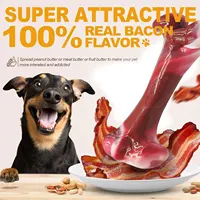 Dog Bones, Bacon Flavor Tough Dog Toys Bone for Large/Medium/Small Dogs, Dog Bones for Teeth Cleaning and Training 4