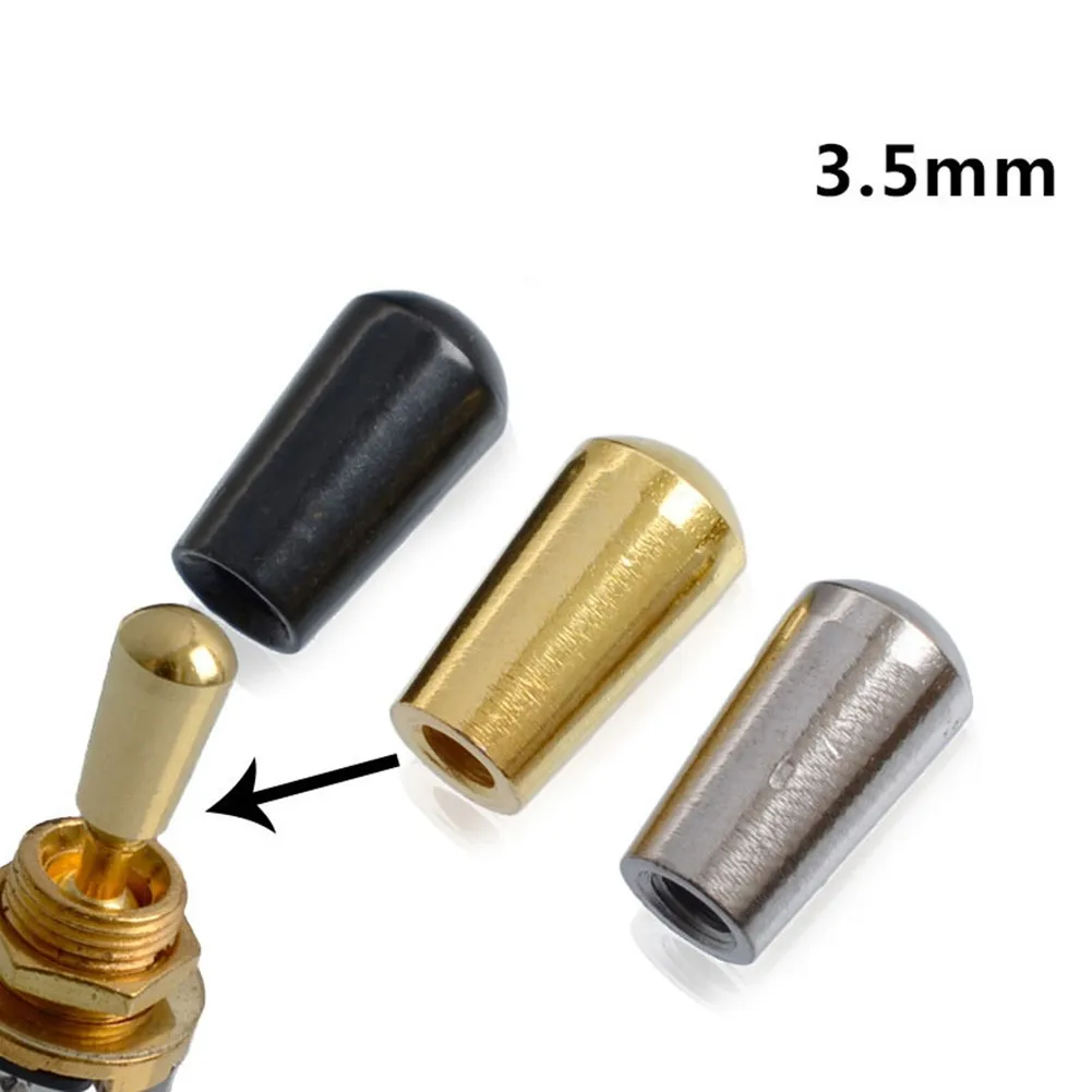 Metal Switch Tip for Electric Guitars, 3 Way Toggle, 3 5 mm Metric Thread, Compatible with Epi LP, Chrome/Black/Gold