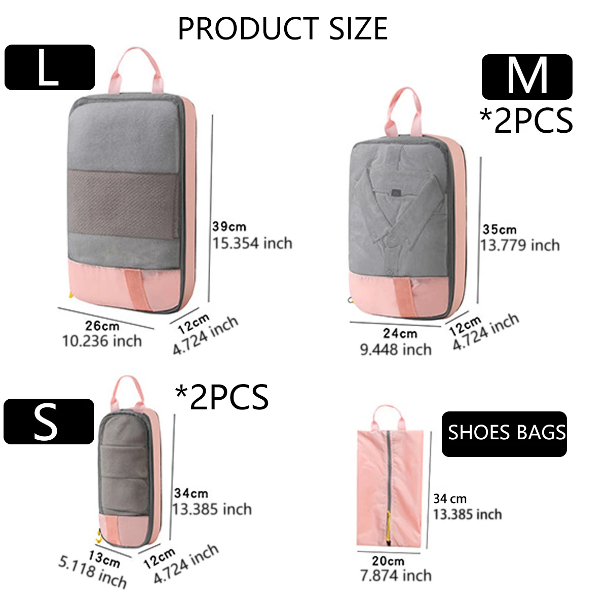 6 ピース荷物圧縮パッキングトラベルオーガナイザーバッグ旅行必需品用拡張可能な荷物オーガナイザーバッグパック軽量