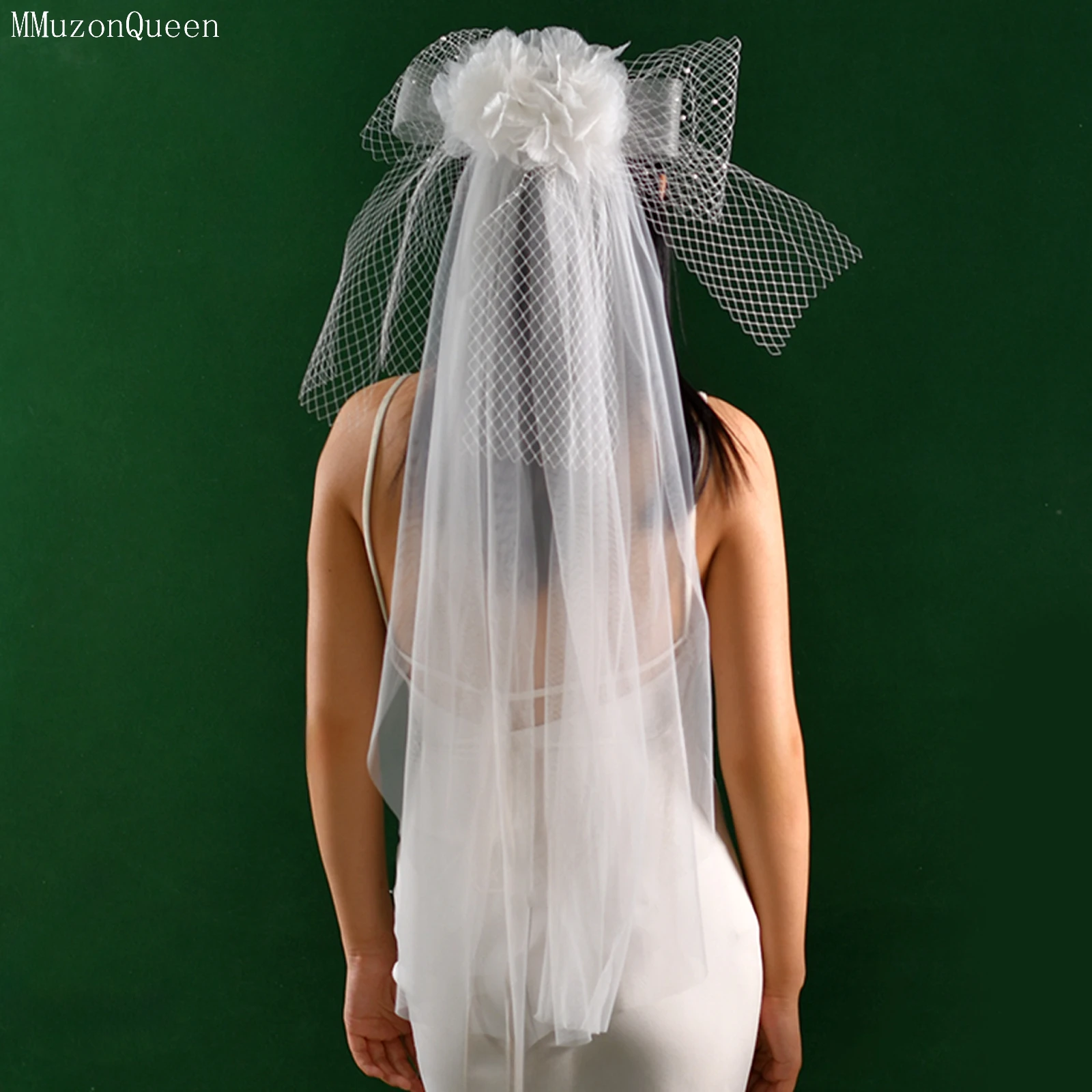 

MMQ Cute Waltz Bow Mesh Hairbrush Bridal Headcloth Wedding Accessories Ladies Birthday Party M167