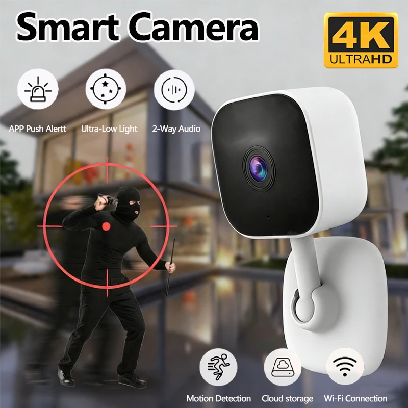 4K Mini Security Camera IP65 Waterproof Full Color Night Vision Motion Detect Surveillance Wifi Monitor with 2 Way Audio 2026