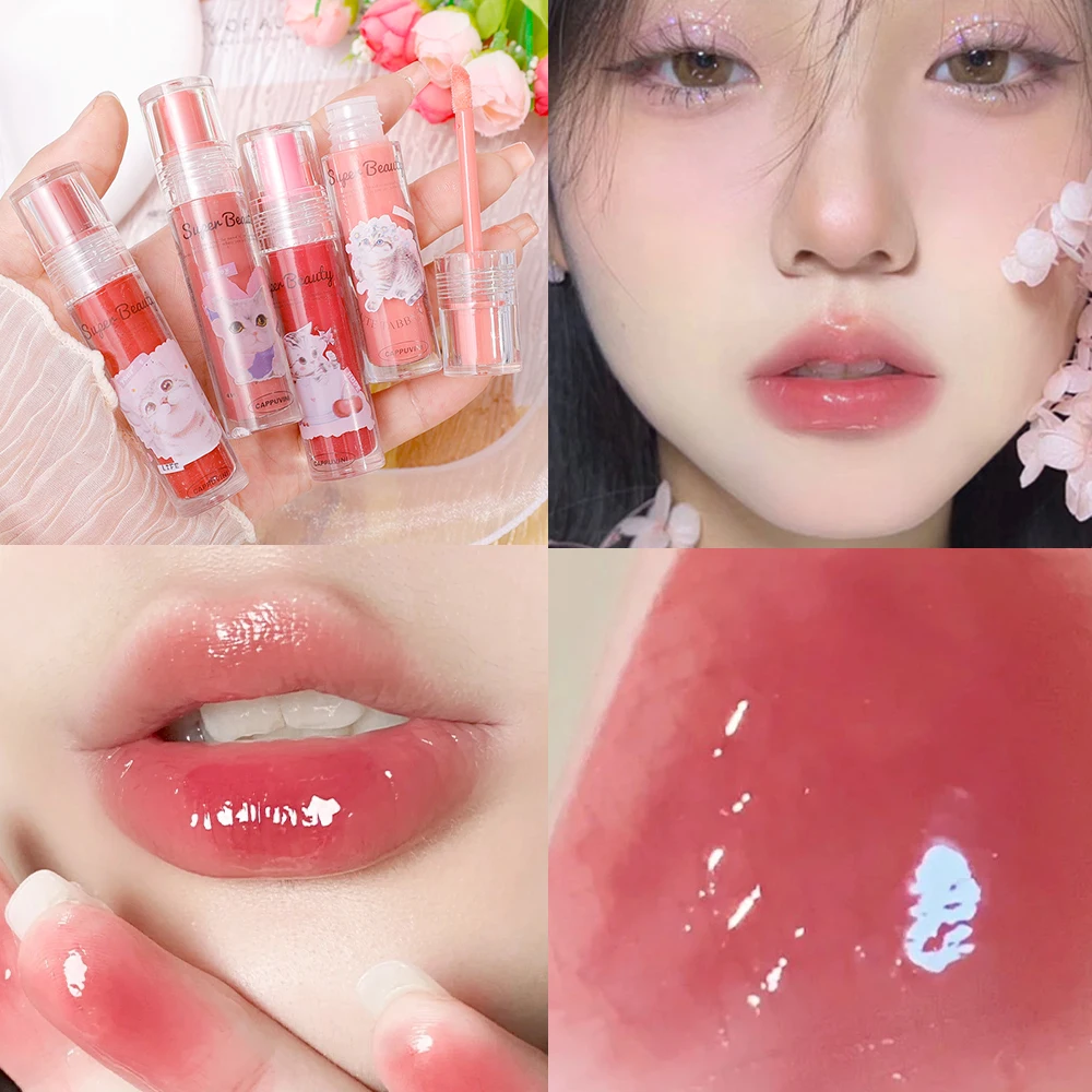 Gelee Spiegel Lip gloss befeuchten wasserdichte sexy flüssige Lippenstift Make-up dauerhafte Antihaft-Lippen praller Lippen tönung koreanische Kosmetik