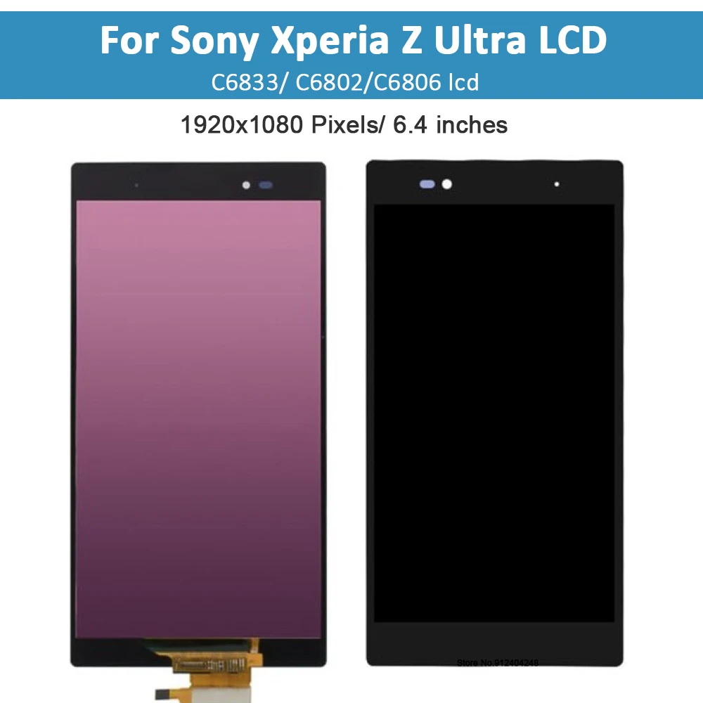 Original LCD Display For SONY Xperia Z Ultra XL39h XL39 C6833 Touch Screen Digitizer For SONY Xperia Z Ultra lcd with Frame