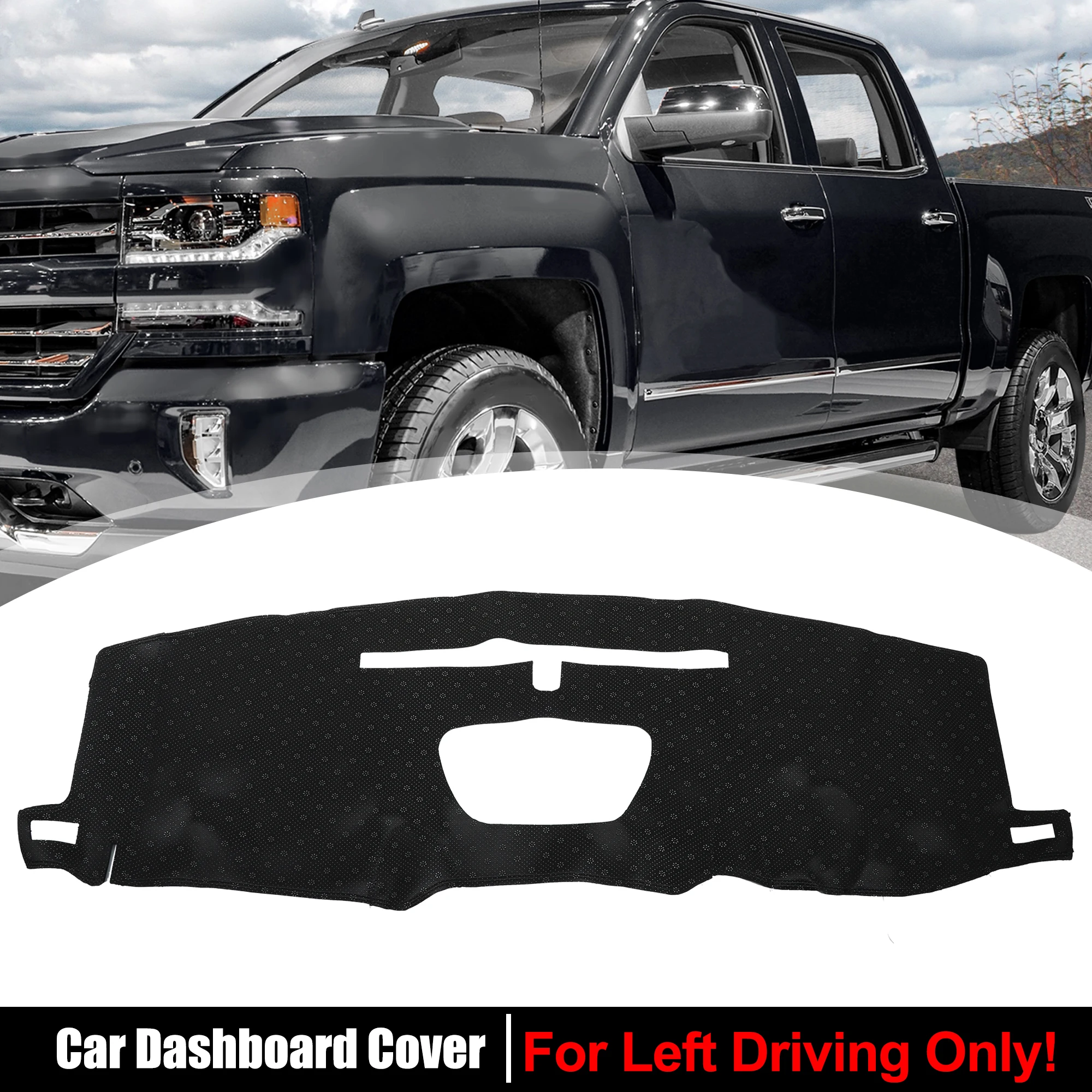 uxcell Dash Cover for Chevrolet Silverado 1500 2500 3500 2019-2021 Dashboard Mat Cover