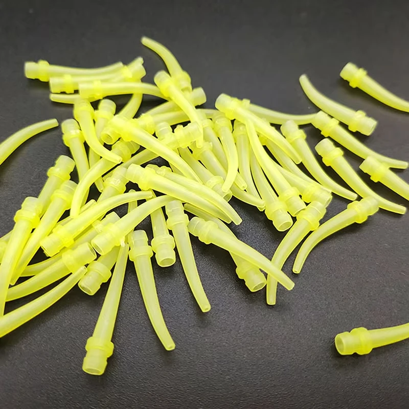 500Pcs Disposable Dental Impression Intraoral Mixing Tips Syringe Yellow Nozzles Dentistry Conveying Mixing Head