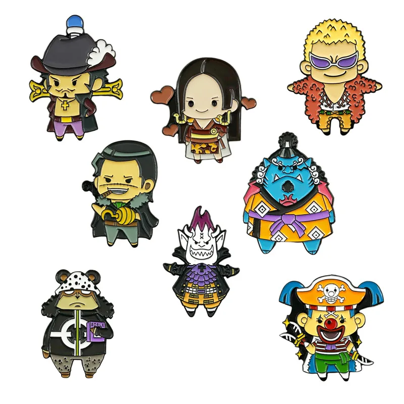 

One Piece Cartoon Enamel Pins Backpacks Brooches Anime Figures Luffy Zoro Usopp Metal Badges Women Fashion Jewelry Accessories