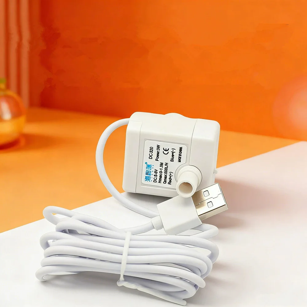 USB small water pump DC-320 5V craft pet water dispenser power bank micro low voltage safety submersible pump rockery mute