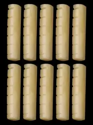 10x Guitar UNBLEACHED BONE Nut Acoustic Folk Saddle 45x6x9mm Luthier DIY Bridge Builder