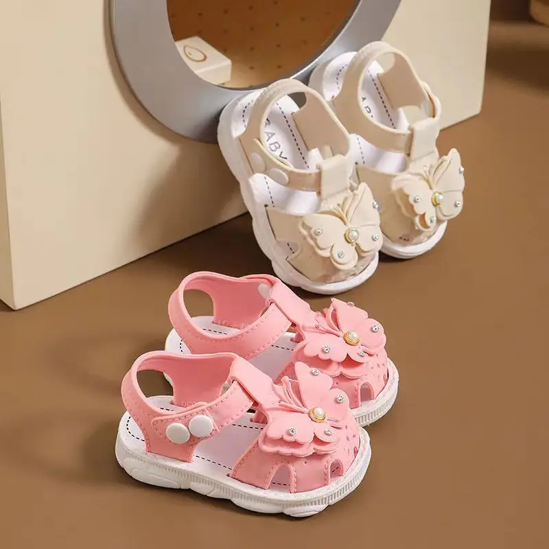 Girls  Shoes With Bowtie Pearls Beading Princess Sweet Cute Soft Comfortable Children Flats Kids Shoes Spring